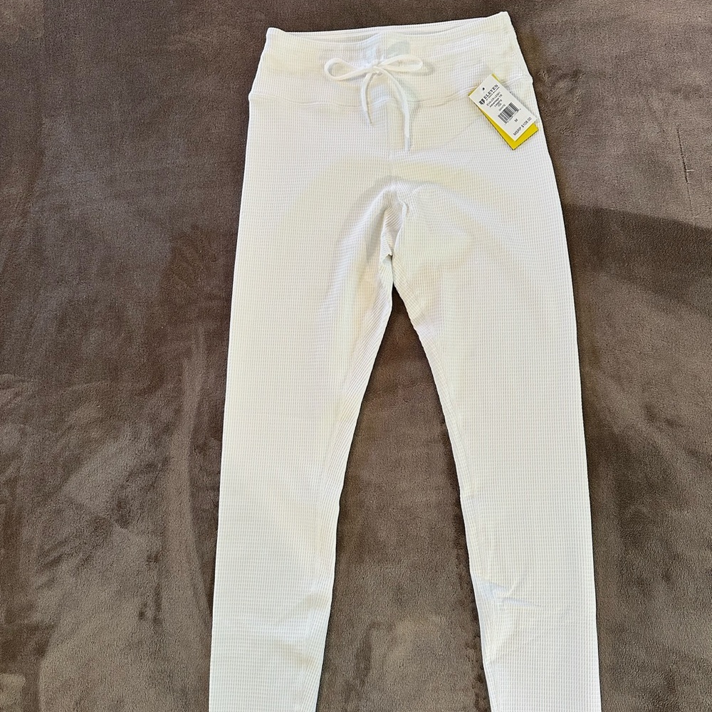 EleVen by Venus Williams White Textured Leggings